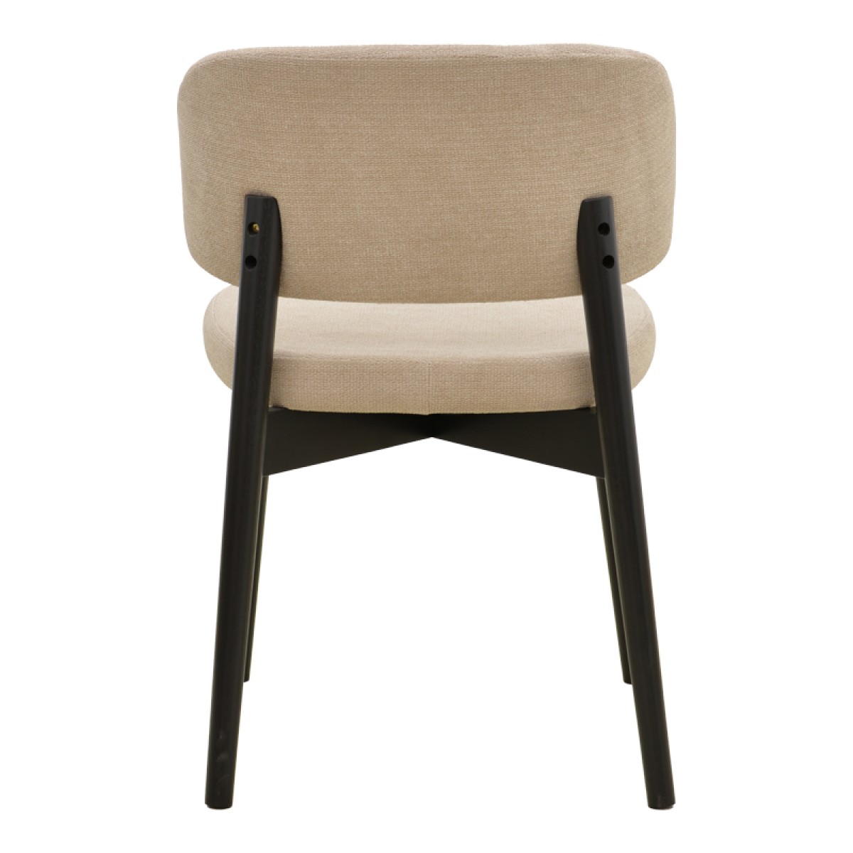 Καρέκλα Siena pakoworld μπεζ ύφασμα μαύρο rubberwood 48x50x81εκ