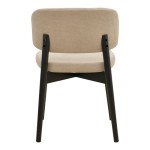 Καρέκλα Siena pakoworld μπεζ ύφασμα μαύρο rubberwood 48x50x81εκ