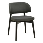 Καρέκλα Siena pakoworld μαύρο ύφασμα και rubberwood 48x50x81εκ