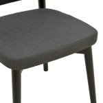 Καρέκλα Siena pakoworld μαύρο ύφασμα και rubberwood 48x50x81εκ