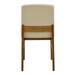 Καρέκλα Dalby pakoworld εκρού ύφασμα καρυδί rubberwood 50x45x85,5εκ