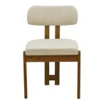 Καρέκλα Genoa pakoworld καρυδί rubberwood και εκρού ύφασμα 50x43x82εκ