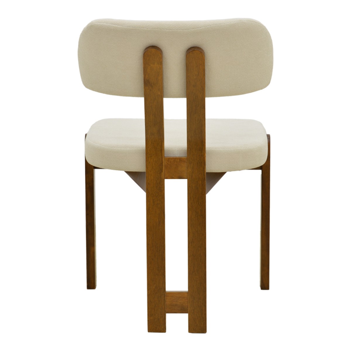Καρέκλα Genoa pakoworld καρυδί rubberwood και εκρού ύφασμα 50x43x82εκ