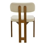 Καρέκλα Genoa pakoworld καρυδί rubberwood και εκρού ύφασμα 50x43x82εκ