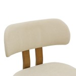 Καρέκλα Genoa pakoworld καρυδί rubberwood και εκρού ύφασμα 50x43x82εκ