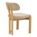 Καρέκλα Genoa pakoworld sonoma rubberwood και μπεζ ύφασμα 50x43x82εκ