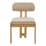 Καρέκλα Genoa pakoworld sonoma rubberwood και μπεζ ύφασμα 50x43x82εκ