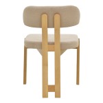 Καρέκλα Genoa pakoworld sonoma rubberwood και μπεζ ύφασμα 50x43x82εκ