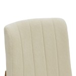 Σκαμπό μπαρ Dalby pakoworld καρυδί rubberwood και εκρού ύφασμα 50x45x102,5εκ