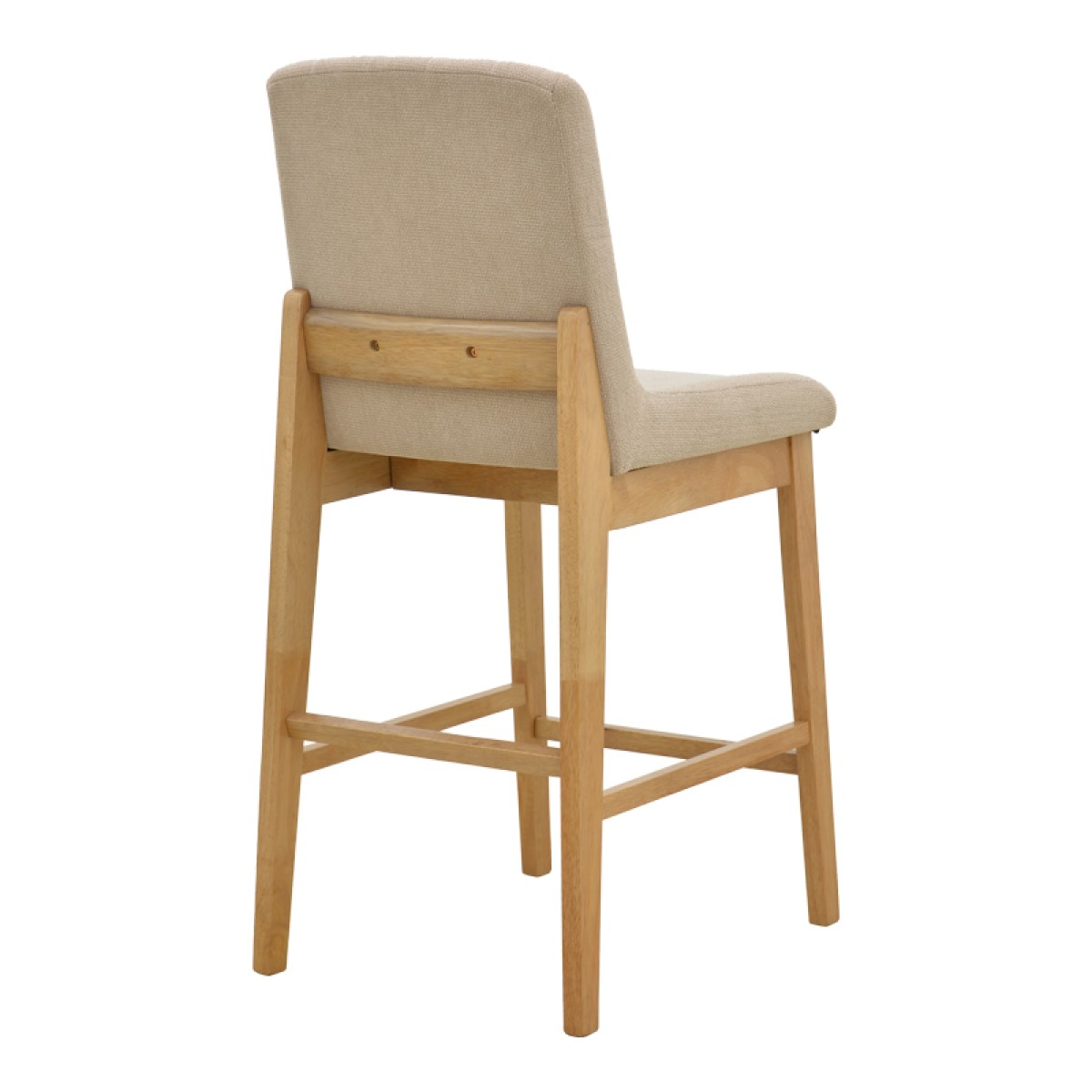Σκαμπό μπαρ Dalby pakoworld sonoma rubberwood και μπεζ ύφασμα 50x45x102,5εκ