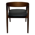 Πολυθρόνα Hogie pakoworld rubberwood καρυδί- μαύρο pu μαξιλάρι 61x60x76εκ