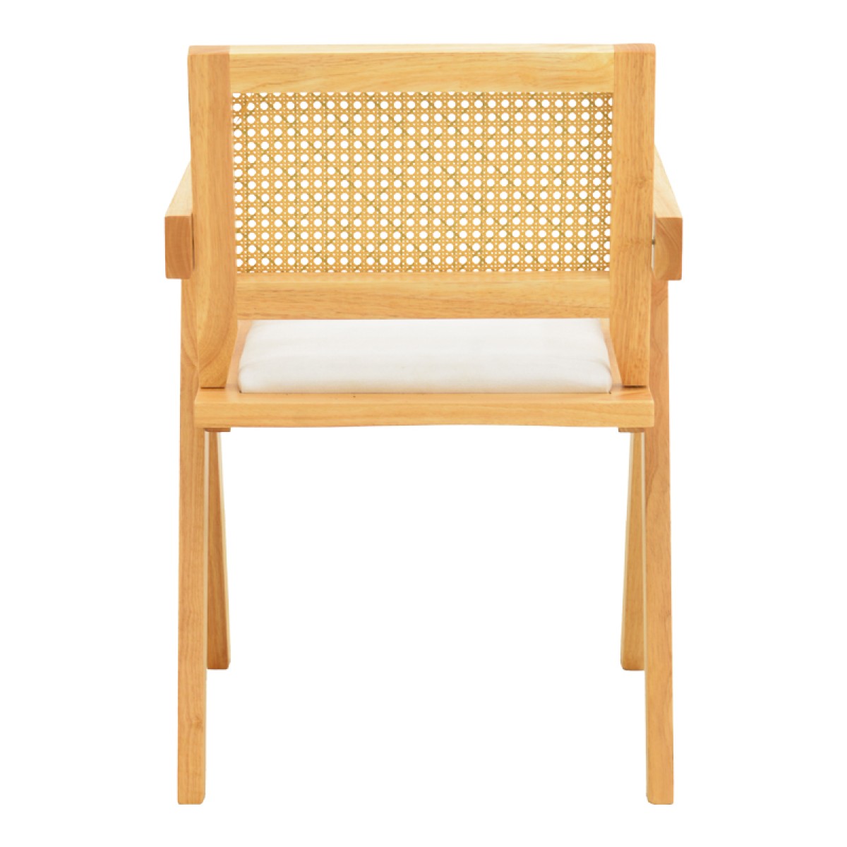 Πολυθρόνα Winslow pakoworld rubberwood σε φυσική απόχρωση-ύφασμα λευκό 51x54x80εκ