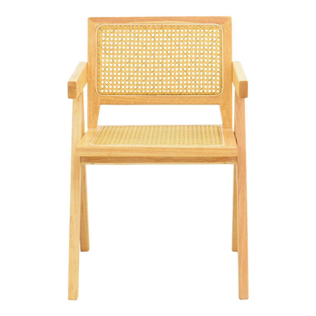 Πολυθρόνα Winslow pakoworld rubberwood-rattan σε φυσική απόχρωση 51x54x80εκ