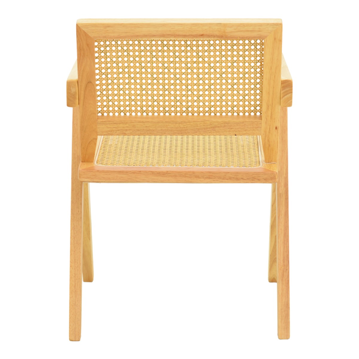 Πολυθρόνα Winslow pakoworld rubberwood-rattan σε φυσική απόχρωση 51x54x80εκ