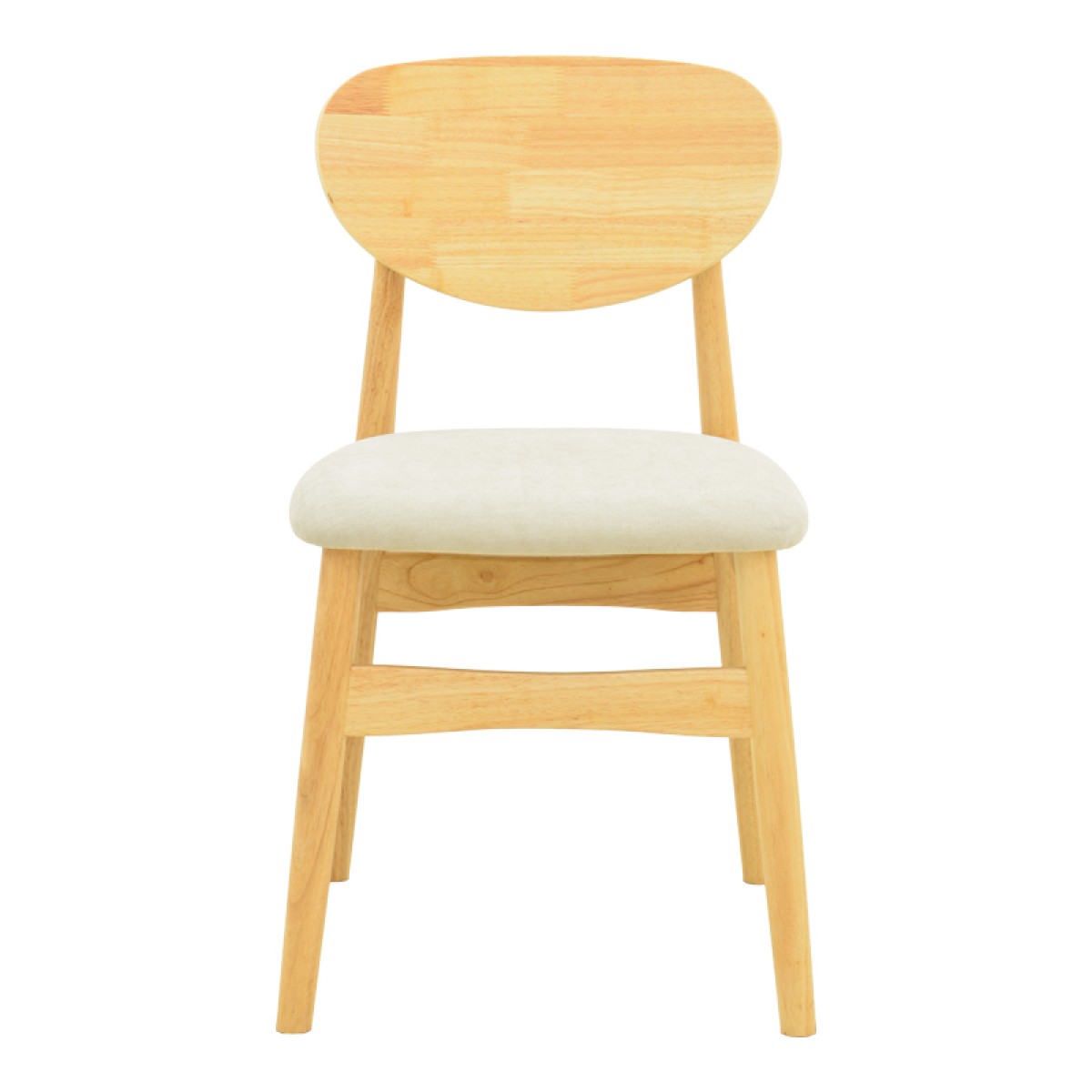 Καρέκλα Cardith pakoworld rubberwood-plywood σε φυσική απόχρωση-ύφασμα γκρι-μπεζ 48x51x78εκ