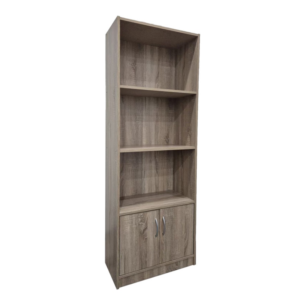 Βιβλιοθήκη Tekaro pakoworld σε sonoma απόχρωση 60x29x166εκ