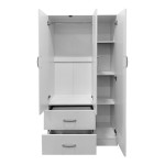 Ντουλάπα τρίφυλλη με 2 συρτάρια Lego pakoworld σε λευκή απόχρωση 90x42x180εκ