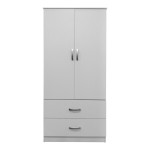 Ντουλάπα δίφυλλη με 2 συρτάρια Lego pakoworld σε λευκή απόχρωση 80x42x180εκ