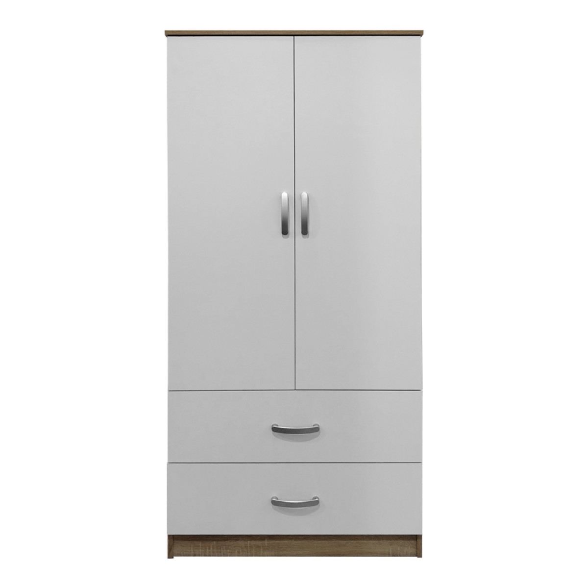 Ντουλάπα δίφυλλη με 2 συρτάρια Lego pakoworld σε sonoma-λευκή απόχρωση 80x42x180εκ