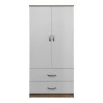 Ντουλάπα δίφυλλη με 2 συρτάρια Lego pakoworld σε sonoma-λευκή απόχρωση 80x42x180εκ