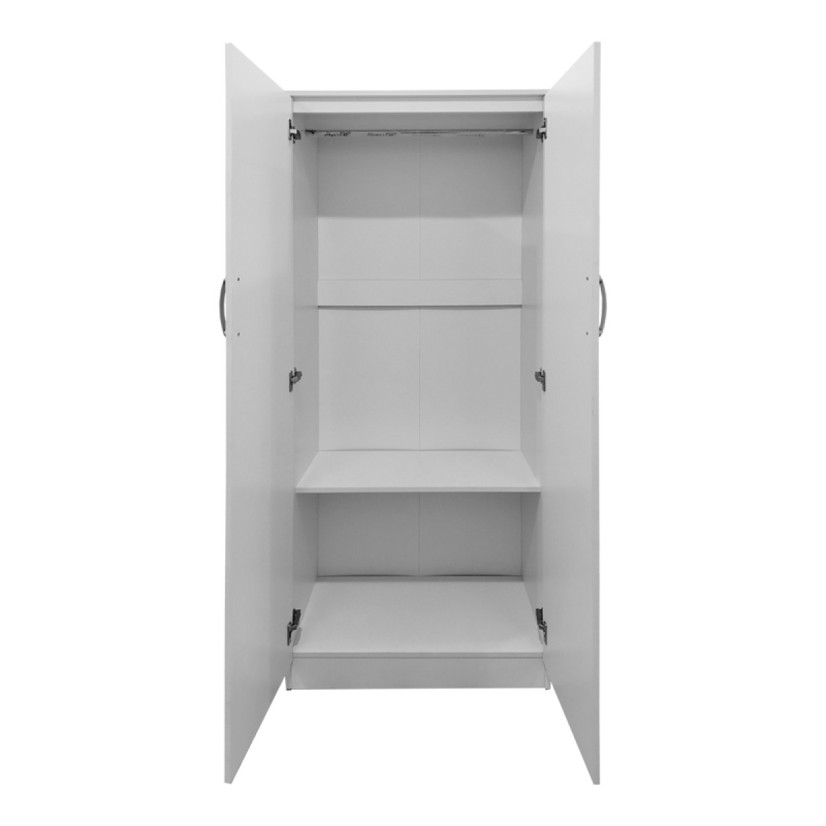 Ντουλάπα δίφυλλη Athos pakoworld σε λευκή απόχρωση 80x42x180εκ