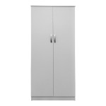 Ντουλάπα δίφυλλη Athos pakoworld σε λευκή απόχρωση 80x42x180εκ