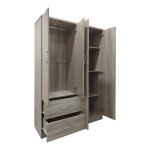 Ντουλάπα τετράφυλλη με 2 συρτάρια Lego pakoworld σε sonoma απόχρωση 120.5x42x181εκ