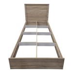 Κρεβάτι Athos pakoworld σε sonoma απόχρωση 90x190εκ