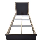 Κρεβάτι Athos pakoworld σε sonoma-ανθρακί απόχρωση 90x190εκ