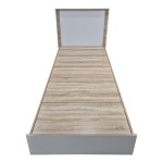 Κρεβάτι Athos pakoworld σε sonoma-λευκό απόχρωση 90x190εκ