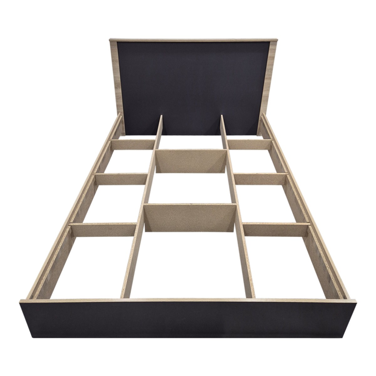 Κρεβάτι Athos pakoworld σε sonoma-ανθρακί απόχρωση 140x200εκ