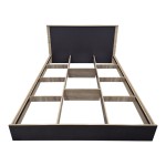 Κρεβάτι Athos pakoworld σε sonoma-ανθρακί απόχρωση 160x200εκ