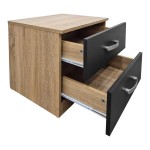 Κομοδίνο Athos pakoworld σε sonoma-ανθρακί απόχρωση 48x40x41.5εκ