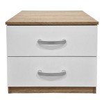 Κομοδίνο Athos pakoworld σε sonoma-λευκή απόχρωση 48x40x41.5εκ