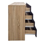 Συρταριέρα Athos pakoworld σε sonoma-ανθρακί απόχρωση 80x40x79εκ