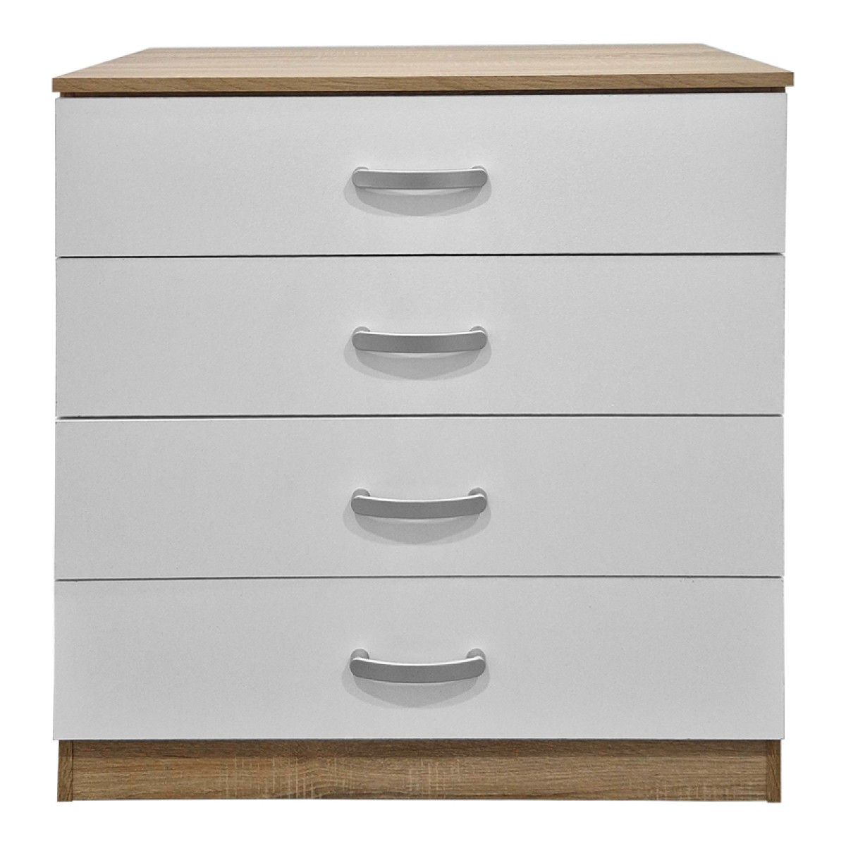 Συρταριέρα Athos pakoworld σε sonoma-λευκή απόχρωση 80x40x79εκ