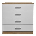 Συρταριέρα Athos pakoworld σε sonoma-λευκή απόχρωση 80x40x79εκ