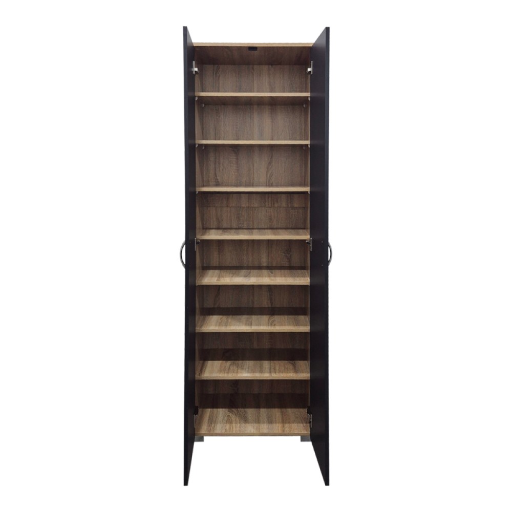 Παπουτσοθήκη-Ντουλάπα Racka pakoworld sonoma-ανθρακί 58x34x186εκ