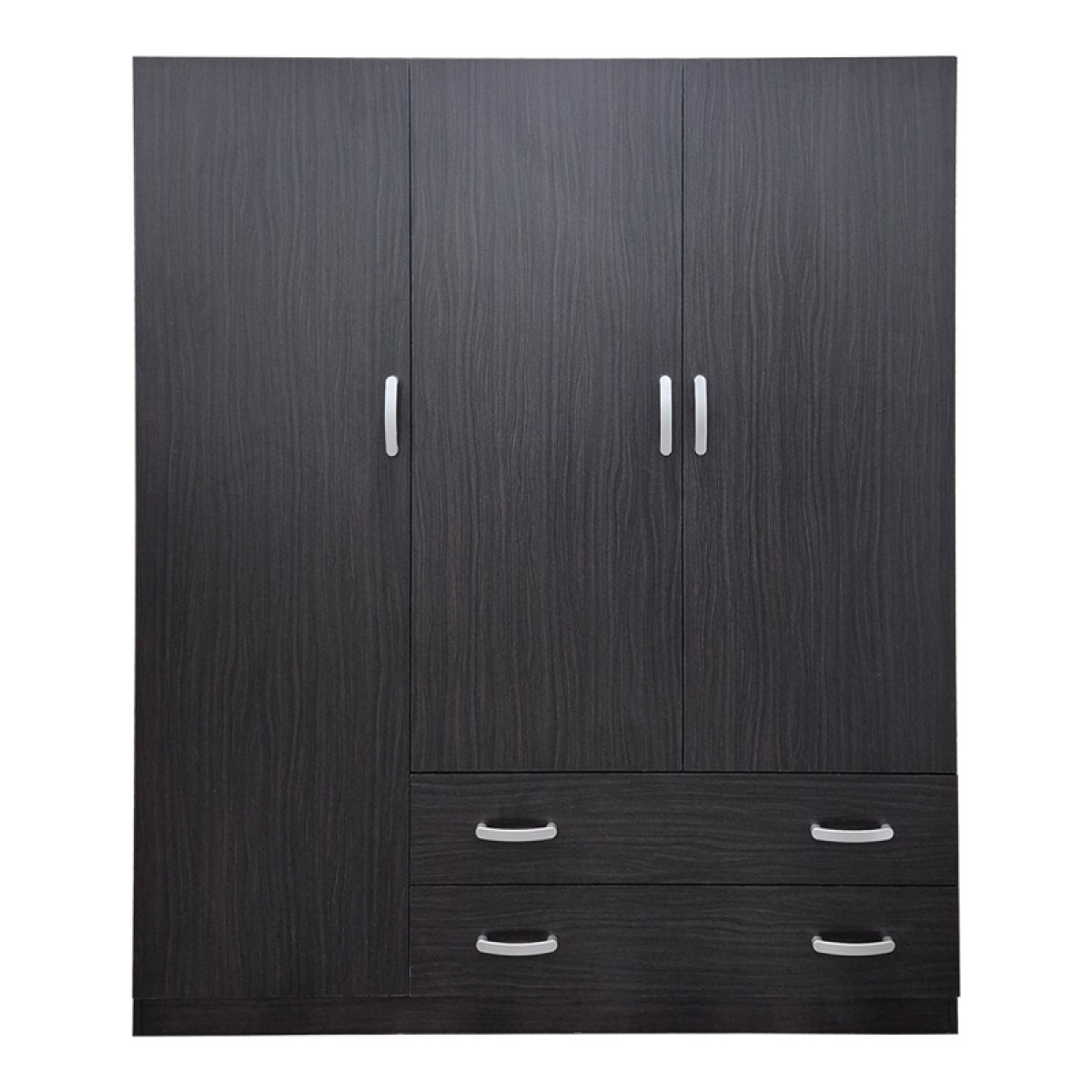 Ντουλάπα τρίφυλλη με 2 συρτάρια Alvia pakoworld wenge150x51x180εκ