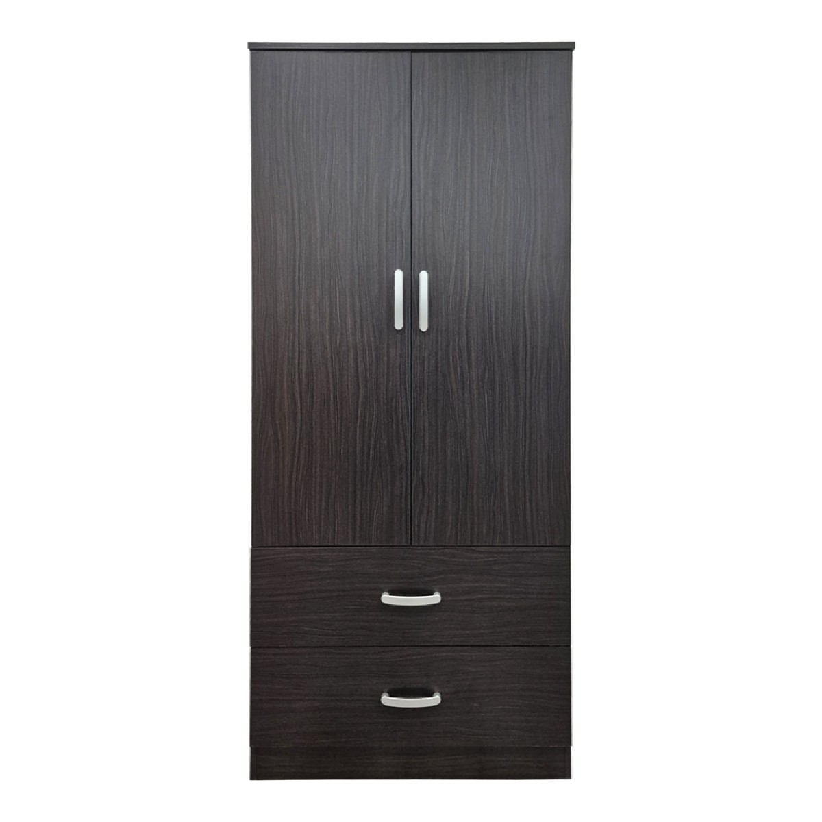 Ντουλάπα δίφυλλη με 2 συρτάρια Alvia pakoworld wenge 80x51.5x180εκ