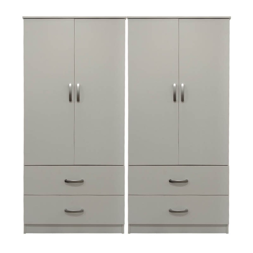 Ντουλάπα τετράφυλλη με συρτάρια Lego pakoworld λευκή 160x42x180εκ