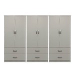 Ντουλάπα εξάφυλλη με συρτάρια Lego pakoworld λευκή 240x42x180εκ