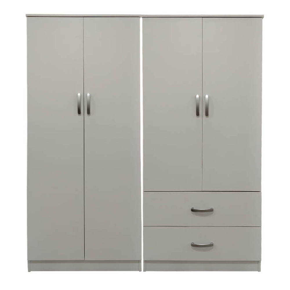 Ντουλάπα τετράφυλλη Athos pakoworld λευκή 160x42x180εκ