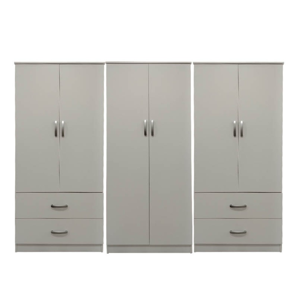 Ντουλάπα εξάφυλλη Athos pakoworld λευκή 240x42x180εκ