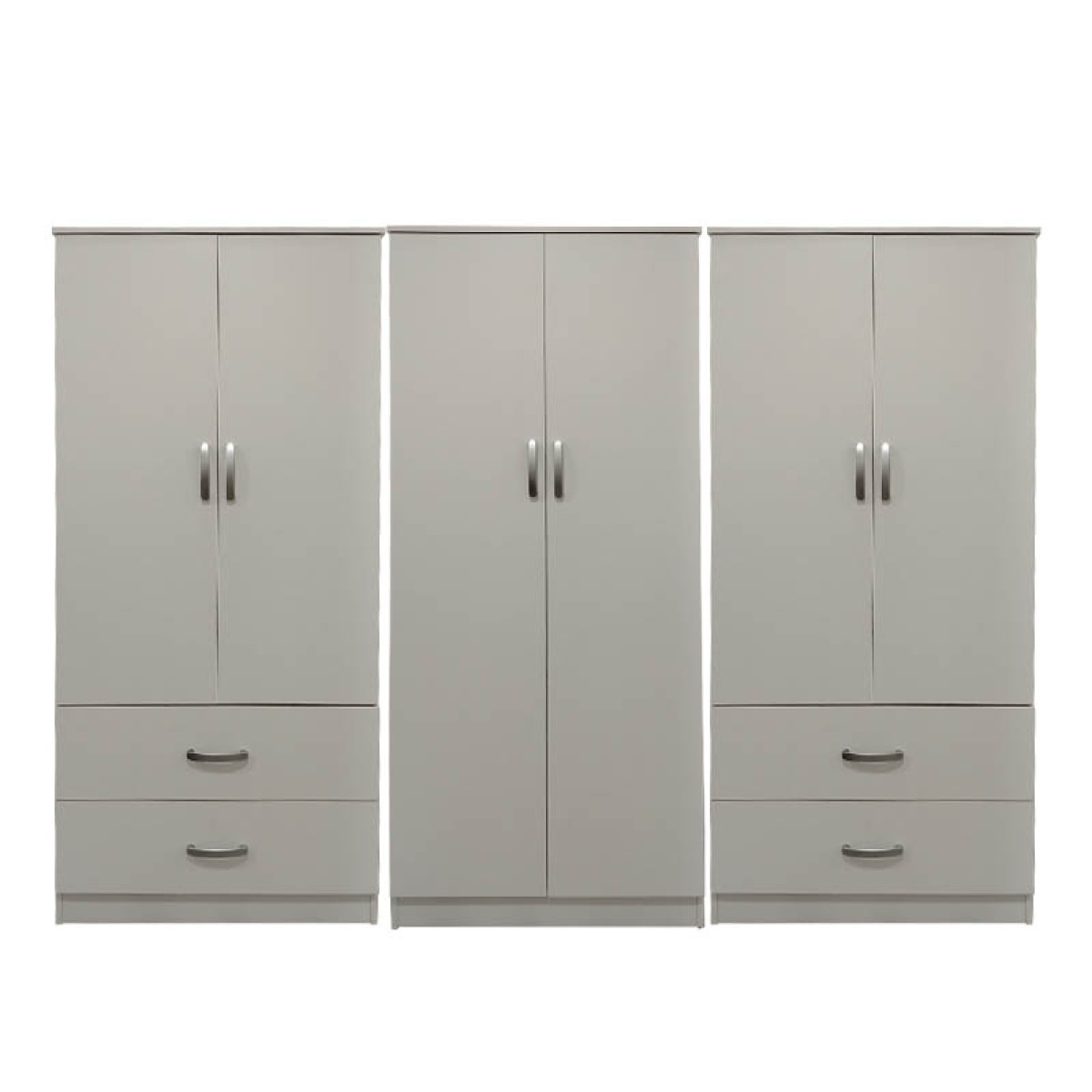 Ντουλάπα εξάφυλλη Athos pakoworld λευκή 240x42x180εκ