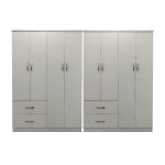 Ντουλάπα οχτάφυλλη Lego pakoworld λευκή 241x42x181εκ