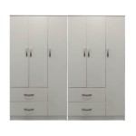 Ντουλάπα εξάφυλλη Lego pakoworld λευκή 180x42x180εκ