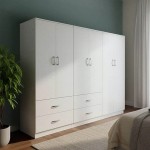 Ντουλάπα εξάφυλλη Lego pakoworld λευκή 200,5x42x180εκ