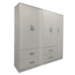 Ντουλάπα πεντάφυλλη Lego pakoworld λευκή 170x42x180εκ