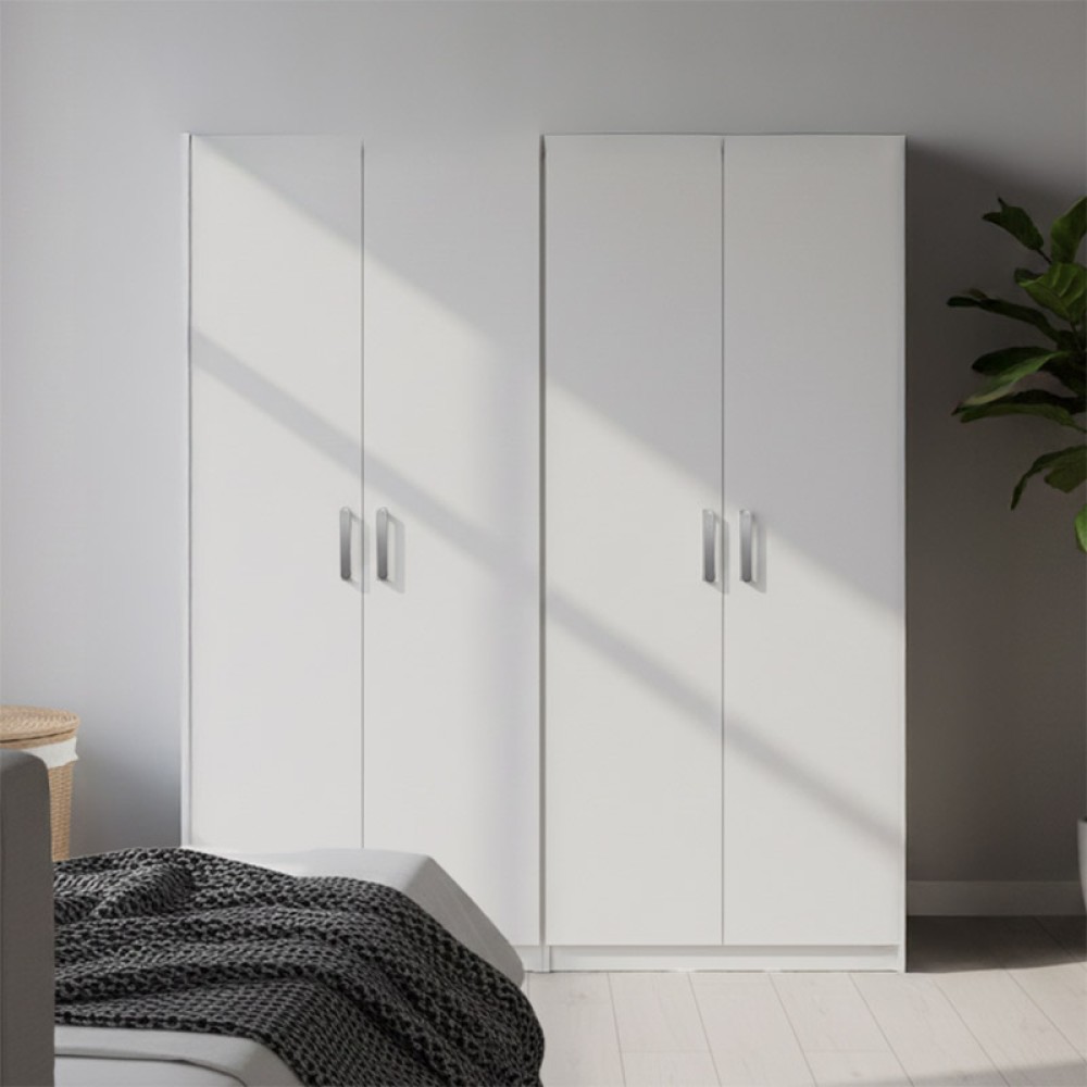 Ντουλάπα τετράφυλλη Lego Ι pakoworld λευκή 160x42x180εκ